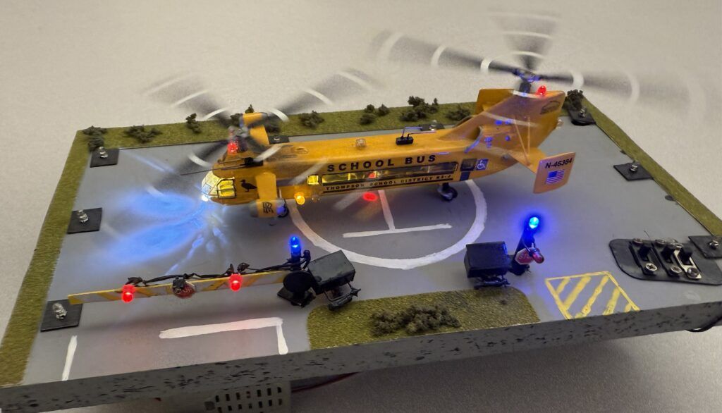 John 1 144 Yak 24 Schoolbus Helicopter LED Diorama