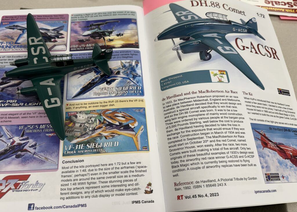 1 72 KP DH88 Comet Air Racer by Norm with FSM Article